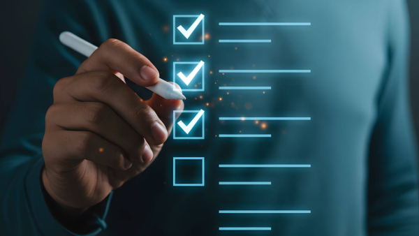 Marcas de verificación en el tablero de hologramas